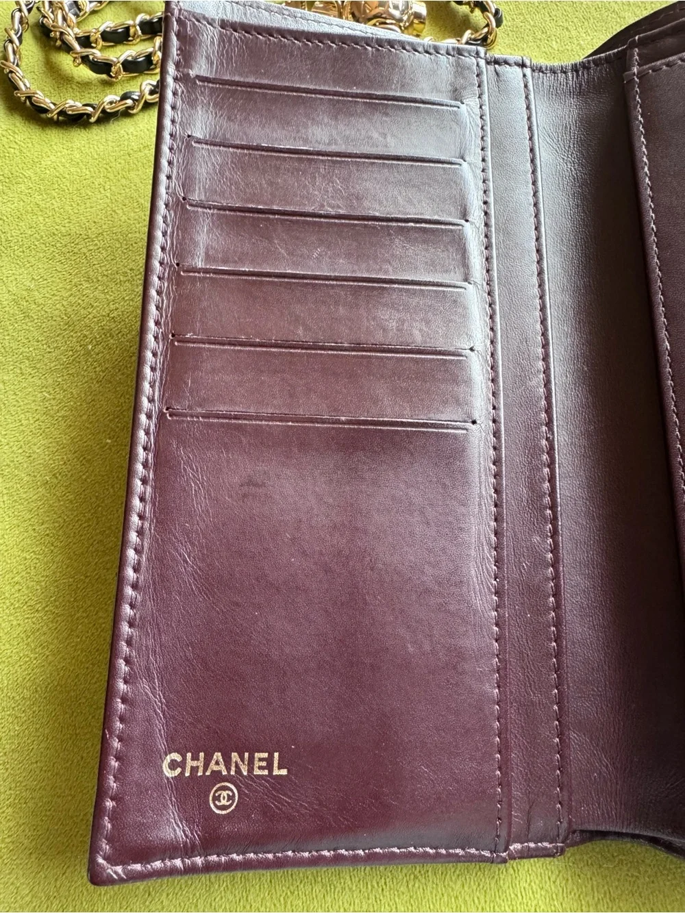 CHANEL Black Quilted Caviar Leather Wallet with Gold CC Hardware
